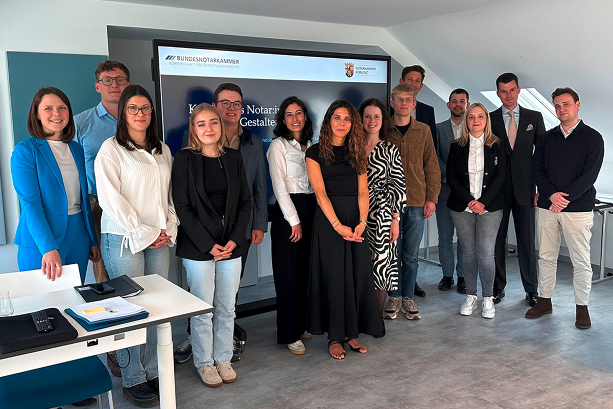 Teilnehmer:innen des Workshops "Karriere als Notar:in - Beraten und Gestalten" in Koblenz, 2025